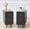 Black-set of 2, variant on YOCWO Narrow End Table with Charging Station, Slim Nightstand Side Table with Drawer and Door for Living Room Bedroom, Walnut
