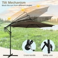 thumbnail image 6 of Costway 96" Coffee Rectangle Cantilever Patio Umbrella, Fade Resistant, 6 of 9