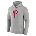 thumbnail image 2 of Men's Heather Gray Philadelphia Phillies Official Logo Fitted Pullover Hoodie, 2 of 3