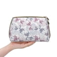 thumbnail image 4 of Picia Lilies Flowers Print Leather Makeup Bag Make Up Bag Travel Toiletry Bag for Her Girlfriend Teacher Teen Girl Gifts, 4 of 8