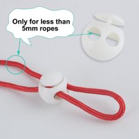 100pcs Spring Cord Lock Plastic Cord Stopper Fastener Double Hole Toggle Stopper Slider White