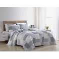 thumbnail image 2 of Chezmoi Collection Anderson Ensemble de Courtepointe Patchwork Imprimée 3 Pcs - Couvre-Lit à Carreaux à Rayures - Jeté de Lit Réversible Léger en Microfibre Prélavée, Format Grand Lit, 2 of 4