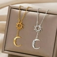 thumbnail image 2 of NICKSUN Dainty Sun Moon Star Pendant Necklace 18k Gold Plated Sunburst Women Necklace Jewelry, 2 of 7