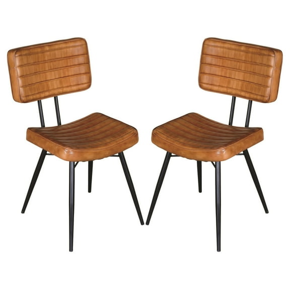 Miekor Furniture Camel and Black Tufted Side Chairs (Set of 2) W5U537