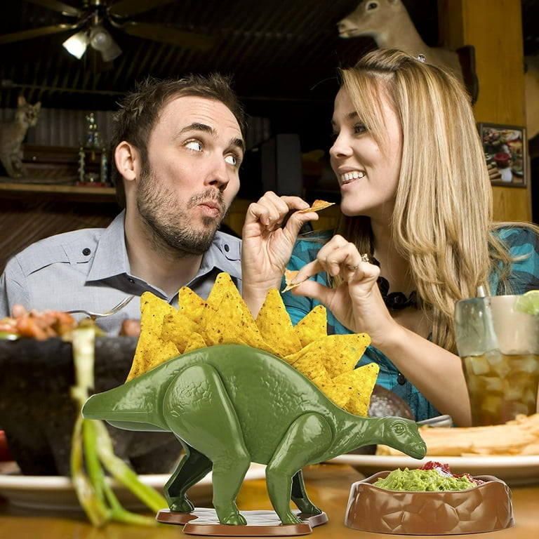 Pop Culture Nachosaurus, Green - Nachos & Dip Carrier; Ideal for
