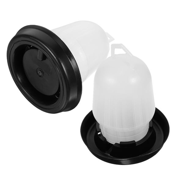 LOLIPPYY 2-Pack Automatic Chicken Waterer with Water Container for Poultry Coop and Farm Use
