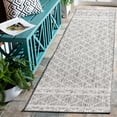 thumbnail image 2 of SAFAVIEH Courtyard Joyce Geometric Indoor/Outdoor Runner Rug, Light Grey/Dark Grey, 2'3" x 8', 2 of 8