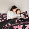 thumbnail image 4 of Manfei Cute Initial K Twin Comforter Sets,Princess Bowtie Bedding Set,Black Pink,Black Reversible,2pcs,1 Comforter and 1 Pillowcase, 4 of 7