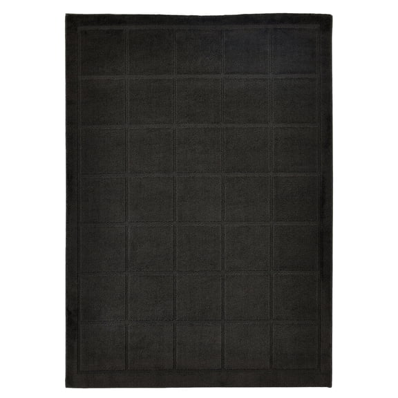 Mainstays Solid High Low Tufted Grid Dark Gray Indoor Area Rug, 5' x 7'