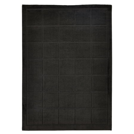 Mainstays Solid High Low Tufted Grid Dark Gray Indoor Area Rug, 5' x 7'