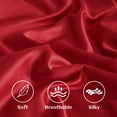 thumbnail image 2 of Satin Super Soft Toddler Pillowcases with Hidden Zipper Closure, Luxury and Silky Travel Pillow Covers, 13" x 18", Red, 2 Pack, 2 of 6