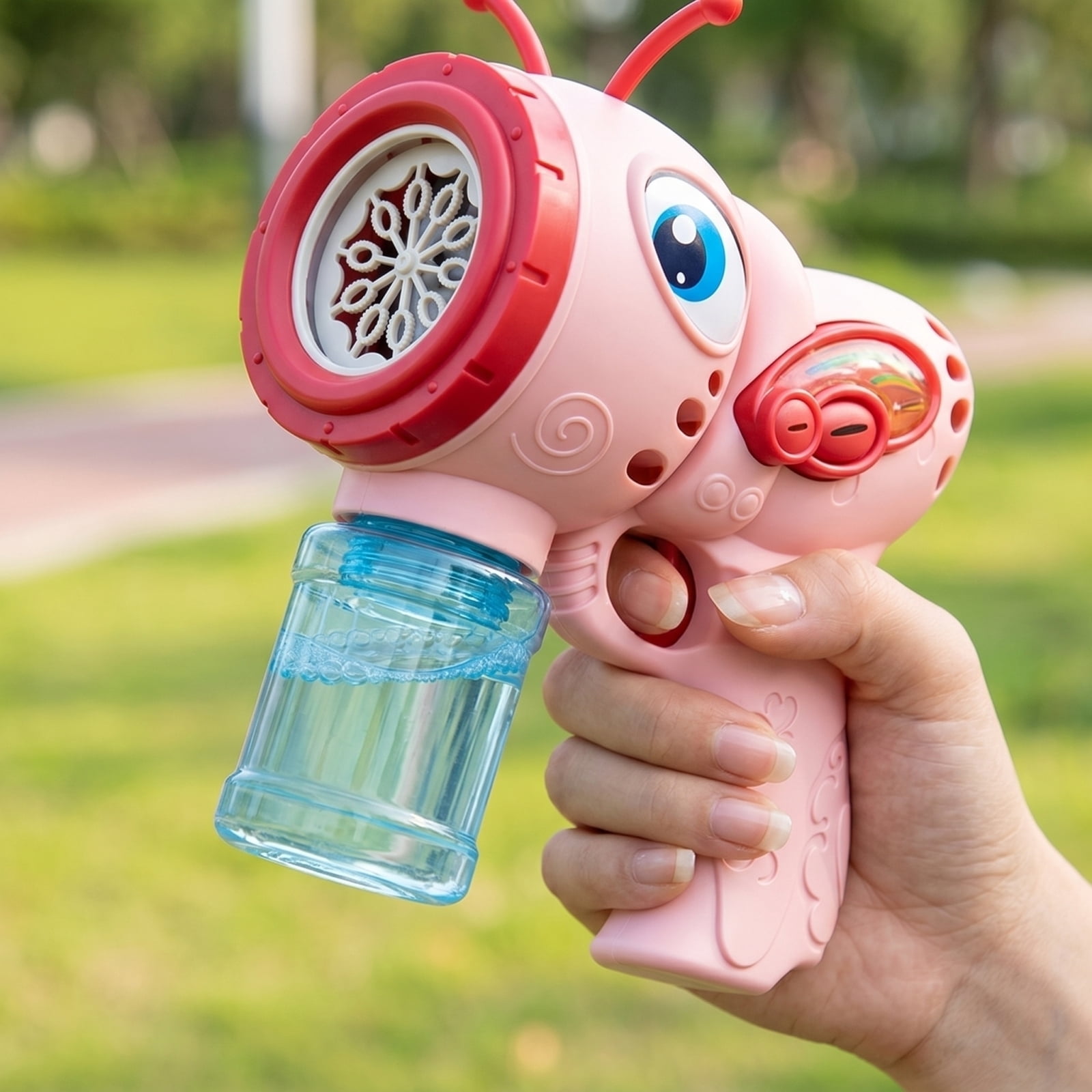 Butterfly Bubble Blowing Machine, One-Button Automatic Bubble Maker with 50ml Bubble Solution, Electric Handheld Bubble Blower for Outdoor Party Garden Activities (Yellow)