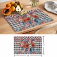 thumbnail image 6 of Independence Day Placemats Set of 6, U. S. Flag Red White Poppy Flowers Black Plaid Non-Slip Place Mats Washable Table Mats for Kitchen Dining Table Decorations Indoor/Outdoor, 6 of 9