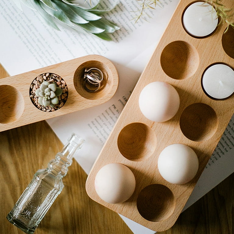 Cheers.US Rustic Egg Holder Wooden Fresh Egg Holder Serving Tray
