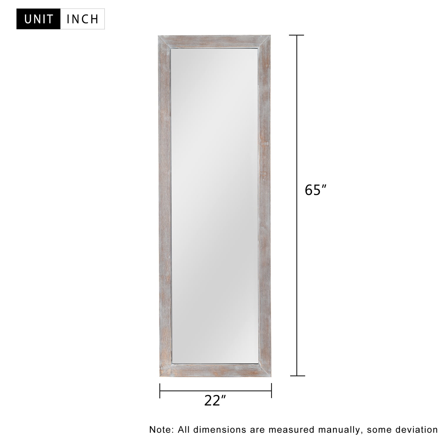 65"x22" Modern Rectangle Full Length Mirror Full Mirror Floor Mirror with Standing