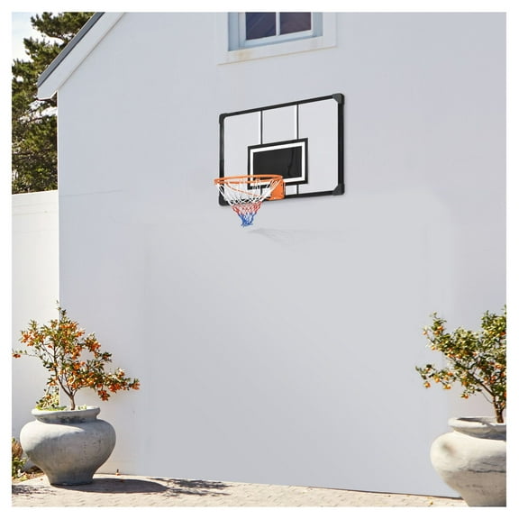 Wall Mounted Basketball Hoop Mini with 45'' x 29'' Shatter Proof Backboard Durable Rim for Indoor Outdoor