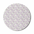 thumbnail image 1 of Floral Mouse Pad for Computers, Top View of Garden Elements with Leaves, Round Non-Slip Thick Rubber Modern Gaming Mousepad, 8" Round, Pale Mauve White, by Ambesonne, 1 of 2