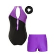 thumbnail image 2 of Hansber Gymnastics Leotards for Girls Sport Outfits Sleeveless Ballet Dance Bodysuit Unitard with Purple 10, 2 of 5