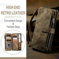 thumbnail image 4 of for Samsung Galaxy A16 5G/4G Case Wallet for Women Men, Samsung Galaxy A16 5G/4G Case, PU Leather Magnetic Flip Strap Wristlet Zipper Card Holder Wallet Business Phone Cover for Galaxy A16, Brown, 4 of 9