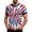 Multicolour, variant on Men’s Patriotic Tie Dye Ringer T-Shirt, Red White and Blue Short Sleeve Casual Tee