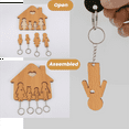thumbnail image 3 of Wood Key Holder Wall-Mounted Key , Wooden Key Rack Key Holder for Wall with Key Hooks Family, 3 of 7