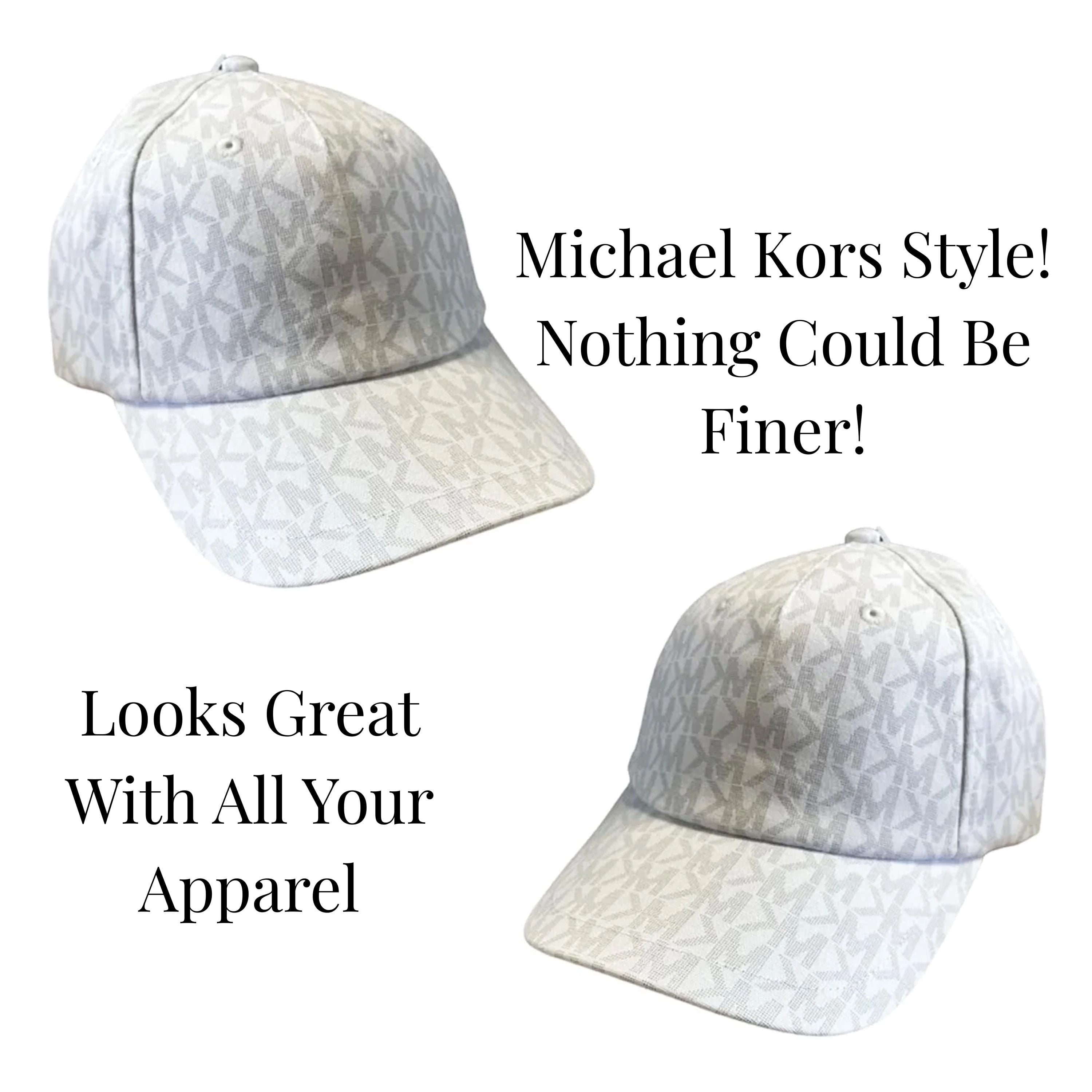 Michael Kors MK Logo Trucker Hat White Grey‎ Mesh Adjustable Snapback Michael Kors MK Logo Signature Hat White MK Gray Logo Print  main image 2