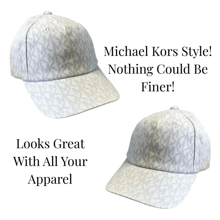 Michael Kors White Signature MK Logo Baseball Cap OS NWT Michael Kors MK Logo Signature Hat White MK Gray Logo Print  main image 2
