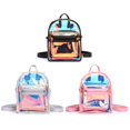 thumbnail image 2 of Mochila WBTY holográfica de PVC transparente con holograma mini rosa, 2 of 6