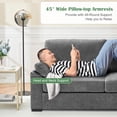 thumbnail image 5 of 80 Inch Sofa, Chenille Sofa, Comfy Couch Sofa, 3 Seater Couch with 2 Removable Pillow-Tops, Modern Sofa for Living Room Apartment Lounge Small Space, Dark Grey, 5 of 7