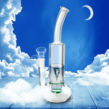 NK 11.6Inch Tornado Water Vortex Spin Glass Pipe Glassware Herb Hookah Smoking Bottle Tube With 19mm