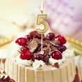 thumbnail image 2 of Gold Candle Number 5 Birthday Wedding Elegant Shimmery Shaped For Celebrating Milestone Birthdays Anniversaries, 2 of 4