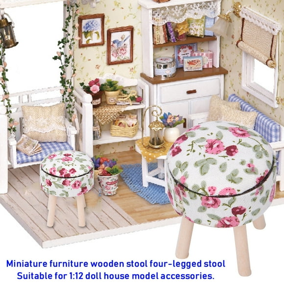 Dollhouse Stool, Dollhouse Decoration Doll House Furniture Simulation For 1:12 Doll House