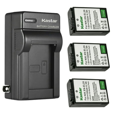 Kastar 3-Pack Battery and AC Wall Charger Replacement for Nikon Z 30 Mirrorless Camera Z30 Creator Ready Z Series Camera