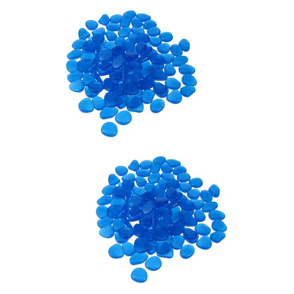 Bamboohart Set of 2 Pebble Luminous Stone Rocks Aquarium Light Fish Pea Gravel for Plants Navy
