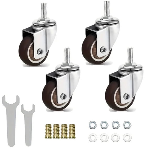Stem Caster Wheels Furniture Castor Wheels TPR Screw Rod Wheels Swivel Cartwheels For Carts Furniture Trolley 1/1.25/1.5/2 Inch ,Reliable