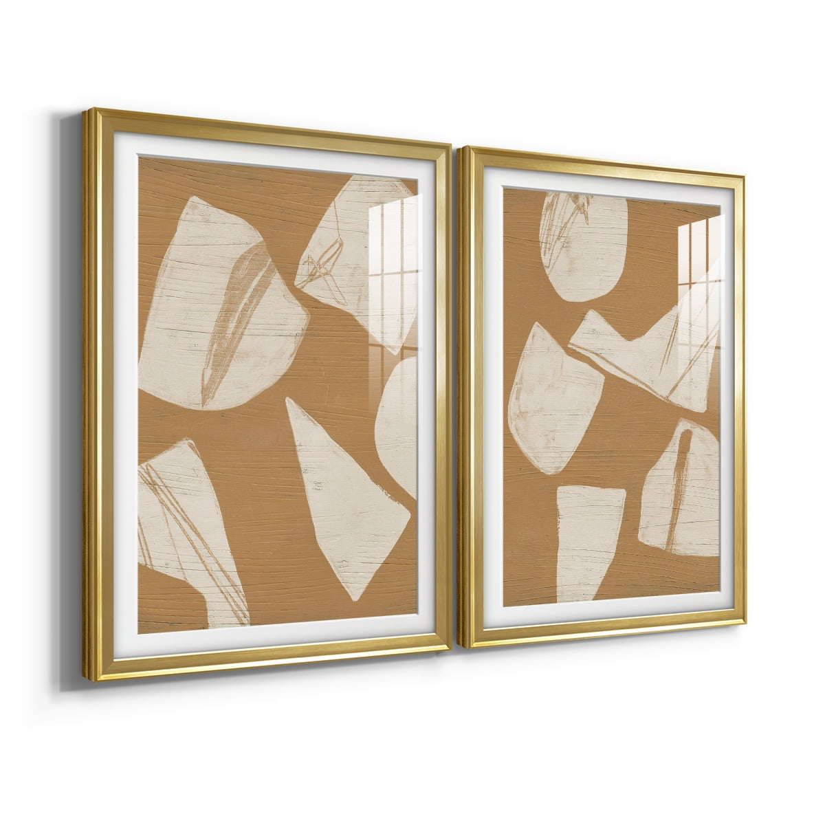 Wexford Home Piecemeal I Premium Framed Print, 26.5" x 36.5" - Ready to Hang, Gold (Set of 2)