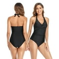 thumbnail image 4 of WOLLED Womens Backless One Piece Swimsuits Quick Dry Beach Bikini for Women,Women One Piece Solid Color Bathing Suits Push up Swimwear, 4 of 11