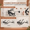 thumbnail image 5 of Tree Branch Wall Mounted Coat Rack, Black Sturdy Metal, 6 Decorative Hooks for Coats, Hats, Bags, Towels, Entryway Home Wall Decor, 5 of 6
