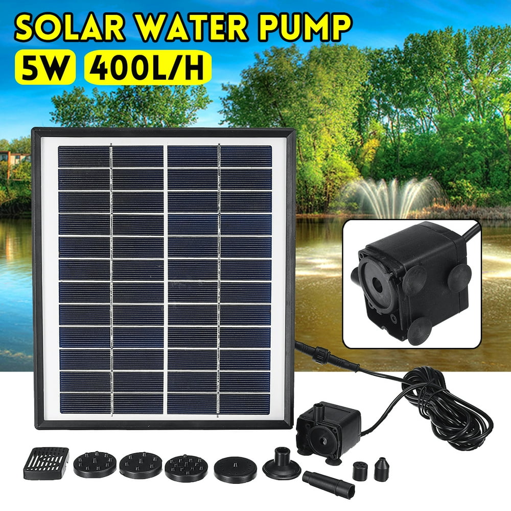 400L/H 5W 12V DC Solar Power Panel Submersible Water Pump Pond Fountain