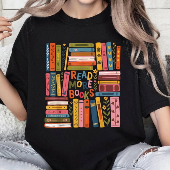 100% Cotton Unisex Read More Books Shirt Teacher Librarian T-Shirt