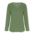 thumbnail image 4 of Womens Tops Spring Long Sleeve Tunic Top V Neck Casual Elegant Blouses Cotton Blend Fabric Lightweight Breathable Wrinkle-Resistant 3Xl Sweaters For Women, 4 of 6