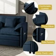 thumbnail image 5 of 57.48'' Blue Chenille Oversized Recliner Chair - Movable Ottoman, DIY Combination, Soft Upholstery Indoor Lounge Chair for Living Room/Bedroom, 5 of 25