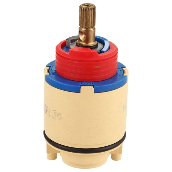 Shower Valve Cartridge Replacement, Pressure Balancing Cartridge, Ceramic Disc Valve Cartridge for Tub and Shower Faucet, Hot Water Temperature Limit Adjustment, Stainless Steel