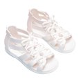 thumbnail image 3 of LNMQLPDBS Little Girl Shoes Kids Soild Color Bowknot Decoration Ankle Shoes with Zipper Back Flat Non Slip Princress Shoes Beach Shoes Girls Sandals Size 3 Girls Dress Sandals for Daily, 3 of 8