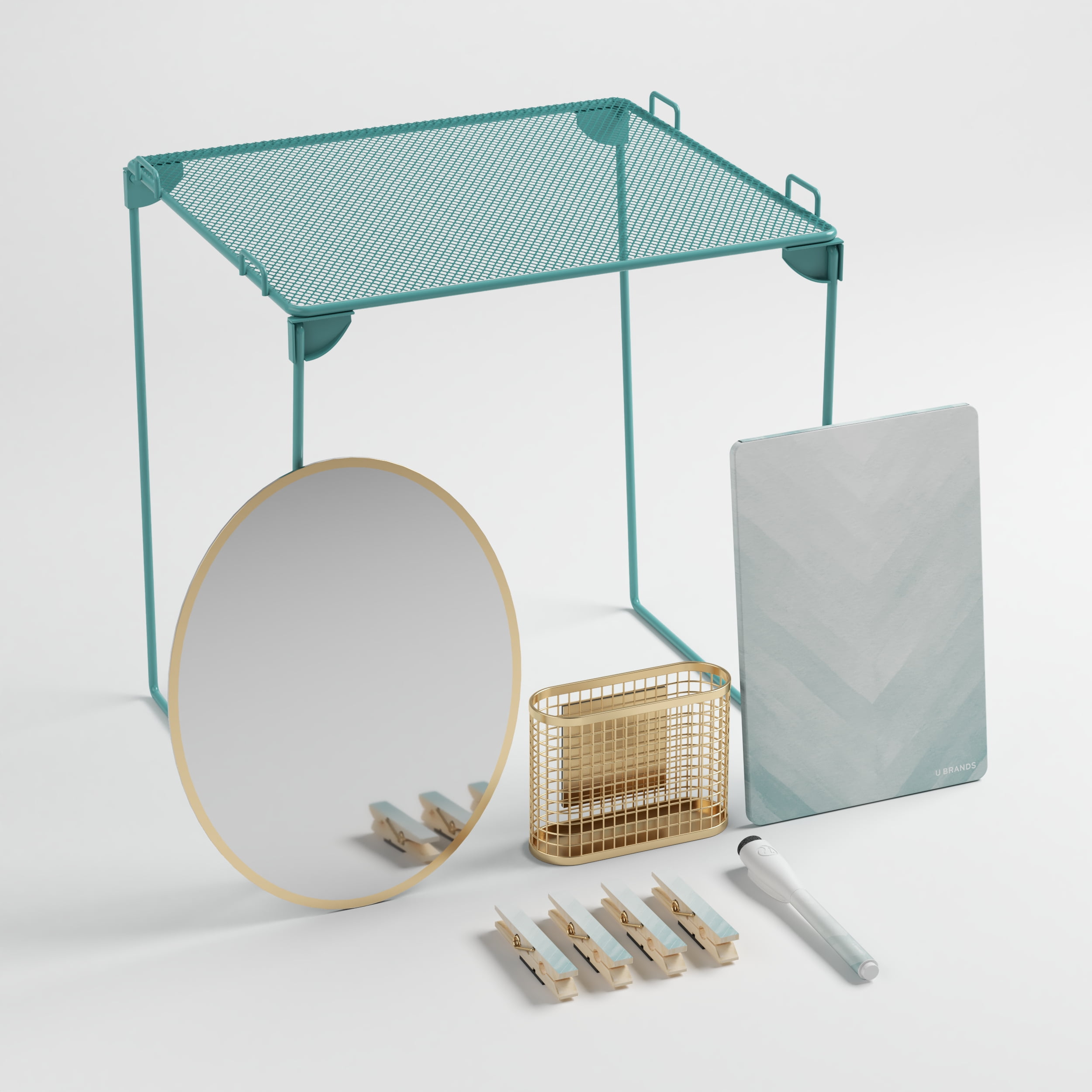 U Brands Locker Kit, Shelf and Accessories, Blue, 9 Pieces, Tween and