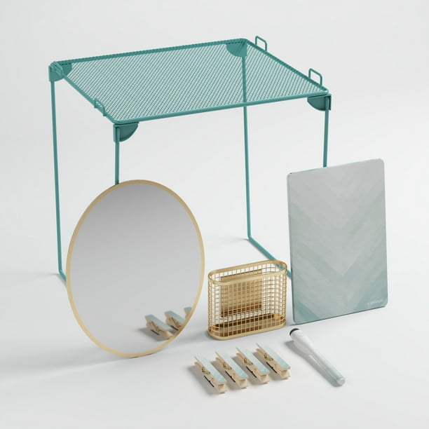 U Brands Locker Kit, Shelf and Accessories, Blue, 9 Pieces, Tween and