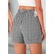 thumbnail image 2 of Shorts PRETTYGARDEN 2025 Verano Algodón Cuadros Negro S, 2 of 9