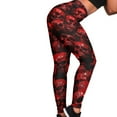 thumbnail image 4 of DISNIMO Skull Printed High Yoga Pants Tummy Control, Stretch Women's Workout Leggings Athletic Yoga Pants Leggings for Workout Running Cycling, Red, XL, 4 of 6