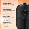 thumbnail image 2 of 1.1qt Oil-Free Air Fryer with Adjustable Thermostat, 1000W, Cool-Touch Handle, Dishwasher-Safe Rack - Black, 2 of 5