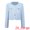 Light Blue, variant on DARING DIVA Women's Crew neck Button Down Long Sleeve Cropped Blazer S Black